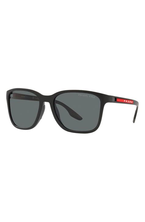 prada sport ps 57r|PRADA SPORT 57mm Polarized Rectangular Sunglasses.